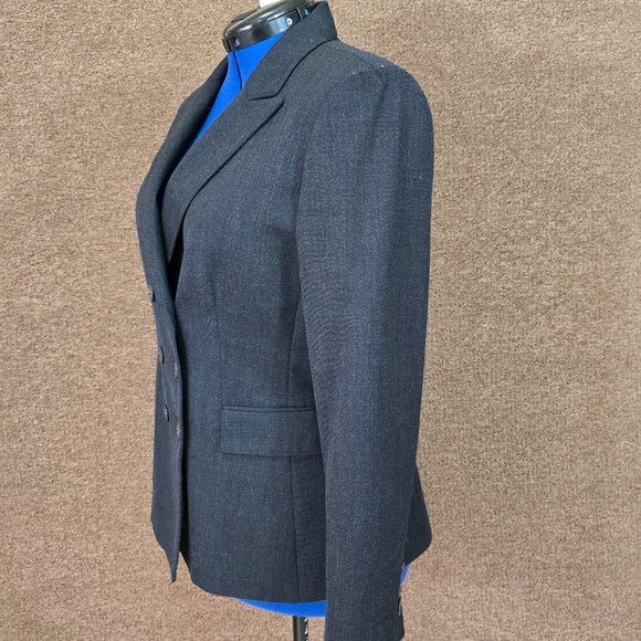 Antonio Melani Double Breasted Wool Blazer Gray Sz 12 Pre Owned - Picture 2 of 6